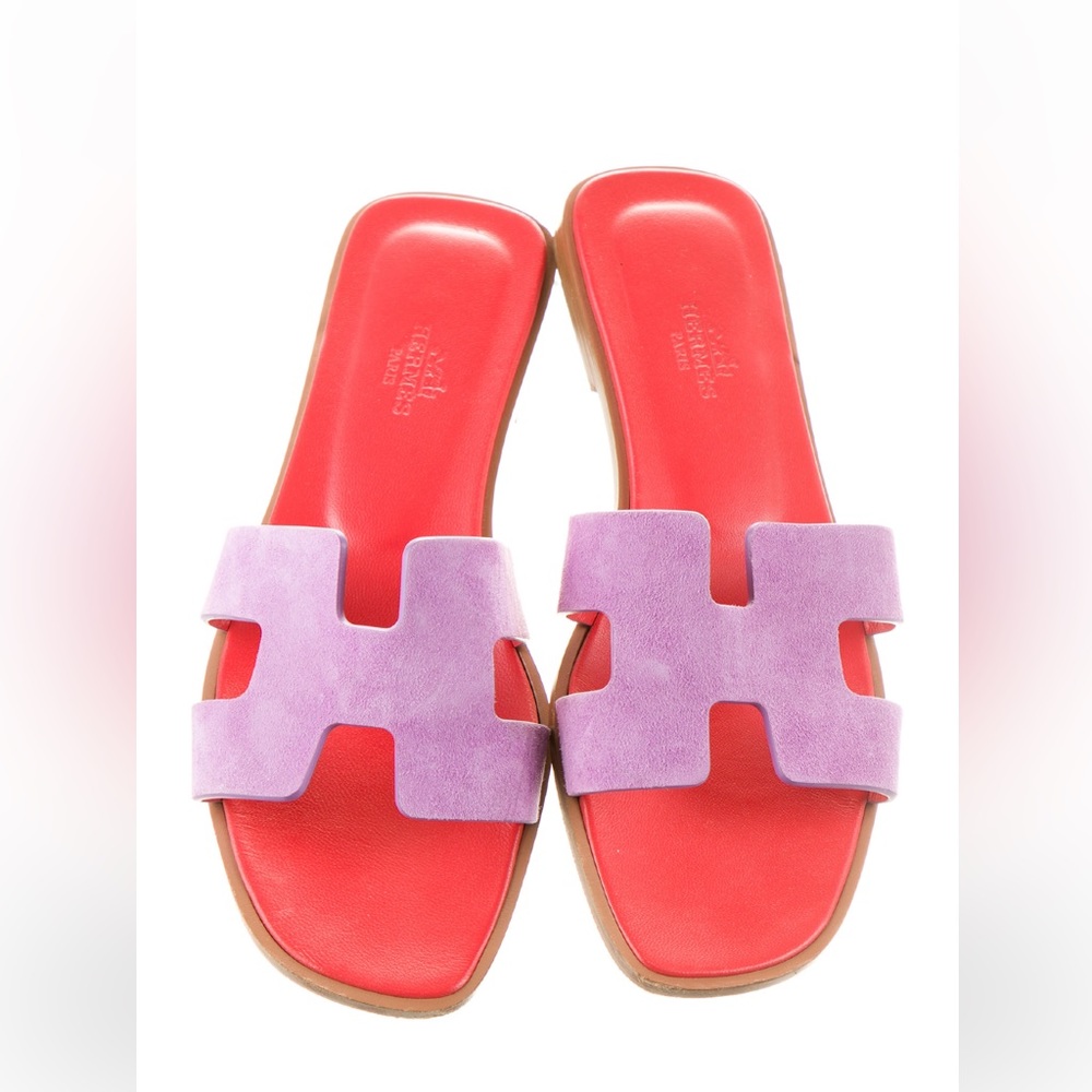 Authentic Hermès Suede Oran Slides
